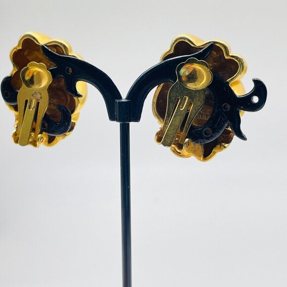 MADE IN USA Knot Earrings Clip On Gold Tone Classic Career Workwear - Picture 10 of 13